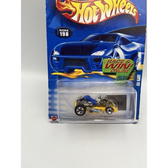 Hot Wheels 2002 Go Kart Yellow 35th Anniversary #198 Rubber Tires Malaysia MOC - Picture 2 of 5